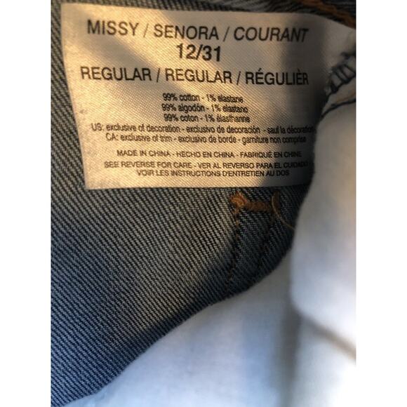 Vintage X America Womens Sz 12 High Waist Skinny Crop Jeans Button Fly Distress - Picture 9 of 9